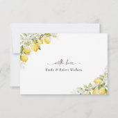 Citron vert Citrus Mariage Merci Cartes (Dos)