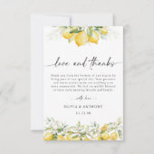 Citron vert Citrus Mariage Merci Cartes (Devant)