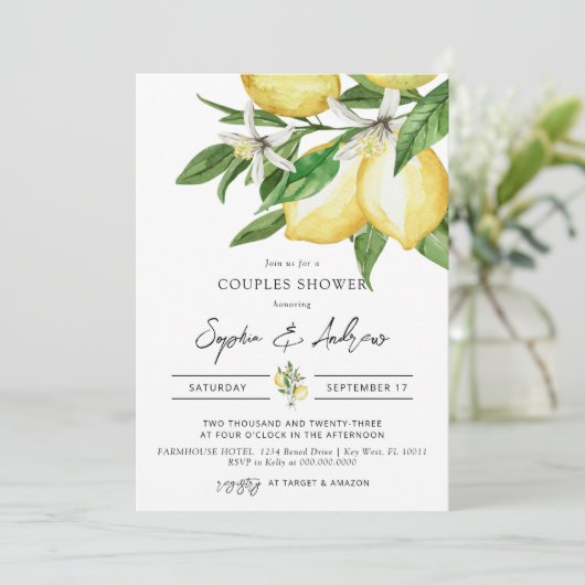 Citron vert Couples Douche Invitation (Debout devant)