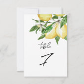 Citron vert Mariage Numéro de table (Dos)