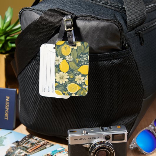 citron vintage - étiquette à bagages (Recto & Verso)