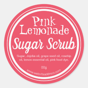 Citronade rose Sucre gommage Produits Étiquettes
