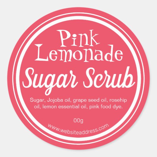 Citronade rose Sucre gommage Produits Étiquettes (Devant)