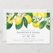 Citronnier Grove Jaune Chic Faire-part de mariage (Devant)