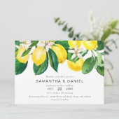 Citronnier Grove Jaune Chic Faire-part de mariage (Debout devant)