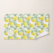 Citronnier Motif Monogramme Vert Jaune Décor (Serviette à main)