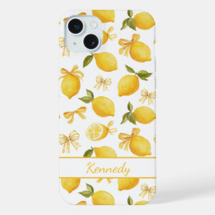 Citrons à l'aquarelle avec rubans coquettes monogr