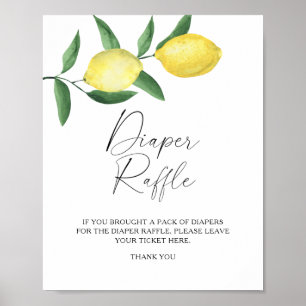 Citrons - Affiche de tombola de couches