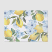 Citrons aquarelle doux et papier de soie fleurs (Recto)