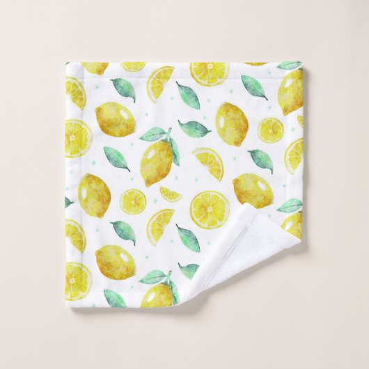 citrons aquarelles (Gant de toilette)