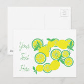 Citrons Bio Chanceux Carte Postale Funky (Devant / Derrière)