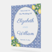 Citrons bleu carrelage mariage panneau d'accueil 3 (Angle)