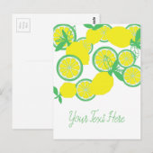 Citrons Chanceux Bio Funky Carte Postale (Devant / Derrière)
