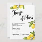 Citrons Changement de plan Carte Mariage reportée (Devant)