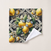 Citrons Diamants Art Déco Luxe (Gant de toilette)