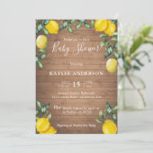 Citrons et bois carte d'invitation au Baby shower  (Debout devant)