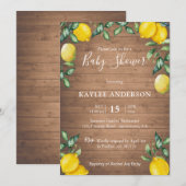 Citrons et bois carte d'invitation au Baby shower  (Devant / Derrière)
