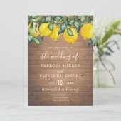 Citrons et Faire-part de mariage en bois (Debout devant)