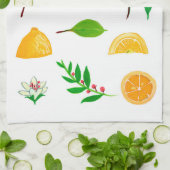 Citrons et Feuille simple serviette de cuisine (Plié)