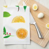 Citrons et Feuille simple serviette de cuisine (Quart Plié)