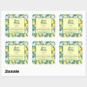 Citrons et fleurs blanches Cosmétique Étiquette bo (Feuille)