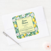 Citrons et fleurs blanches Cosmétique Étiquette bo (Enveloppe)