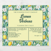 Citrons et fleurs blanches Étiquette de sels de ba (Étiquettes simples)