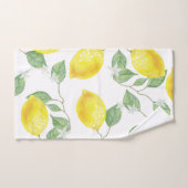 Citrons et fleurs rustiques d'aquarelle de pays (Serviette à main)