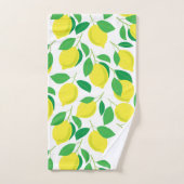 Citrons et motifs feuille (Serviette à main)