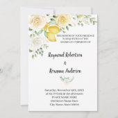 Citrons et Rose Mariage Pays Chic Invitation (Devant)