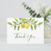 Citrons et verdure Carte de remerciements aquarell (Debout devant)
