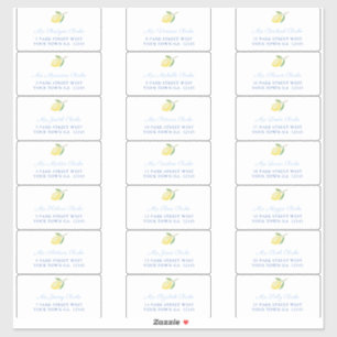 Citrons Étiquettes de adresse d'enveloppes de text