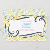 Citrons & Fleurs Anniversaire Lemonade Invitation  (Devant / Derrière)