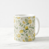 Citrons & Fleurs Motif de café Mug (Devant droit)