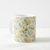 Citrons & Fleurs Motif de café Mug (Devant gauche)