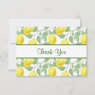 Citrons jaunes avec Merci Motif Feuille vert