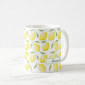 Citrons jaunes Nom personnalisé Mug (Devant droit)