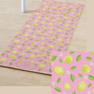 Citrons jaunes sur Tapis de Yoga personnalisé avec