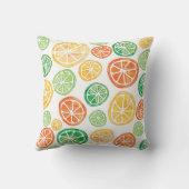 Citrons Limes Oranges aquarelle coussin (Verso)