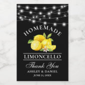 Citrons Limoncello Lights Black Mini Étiquette bou (Étiquettes simples)