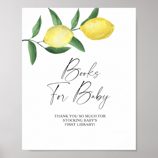 Citrons - livres pour bébé affiche (Devant)