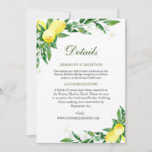 Citrons Mariage Réception Détails Carte de boîtier (Devant)