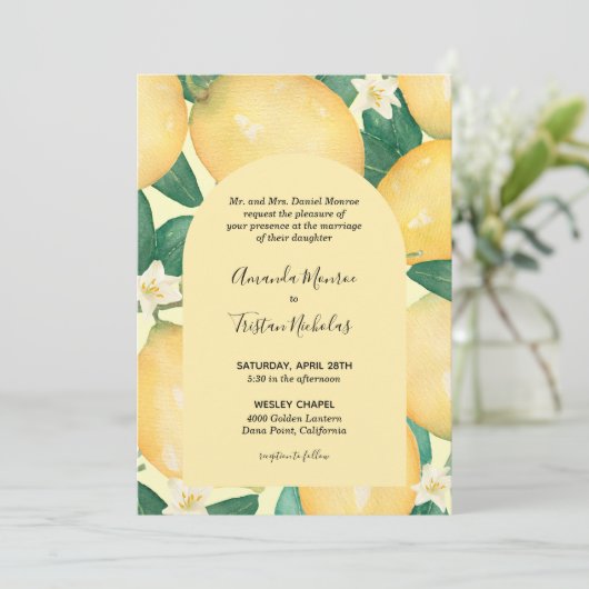 Citrons Mariage vert tout en un Invitations (Debout devant)