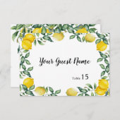 Citrons Mariage vous écrivez FLAT Place carte pers (Devant / Derrière)