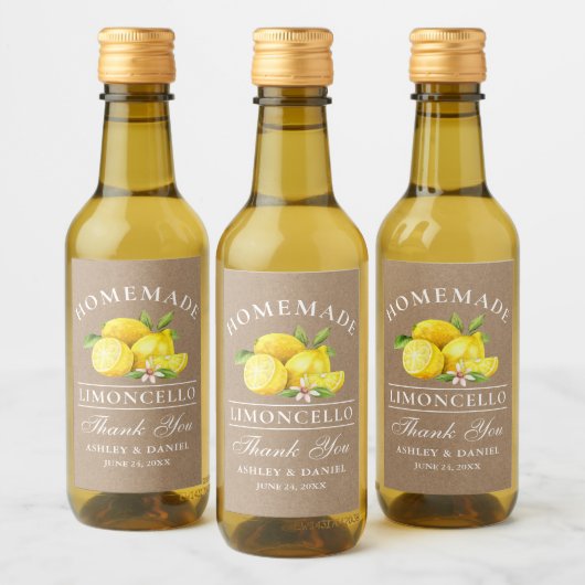 Citrons Merci Kraft Limoncello Mini Étiquettes de  (Bouteilles)