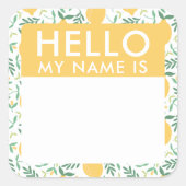 Citrons mignons Bonjour Mon Nom Est Stickers (Devant)