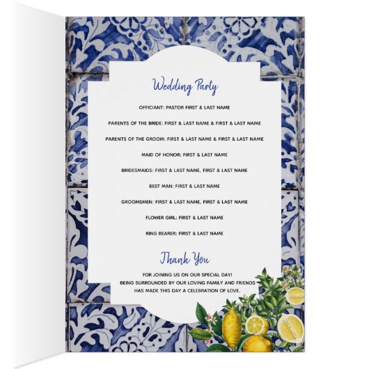 Citrons Portugais Carreaux Mariage Commande de ser (Intérieur (Droit))