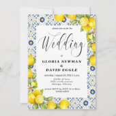 Citrons romantiques et Faire-part de mariage de ca (Devant)