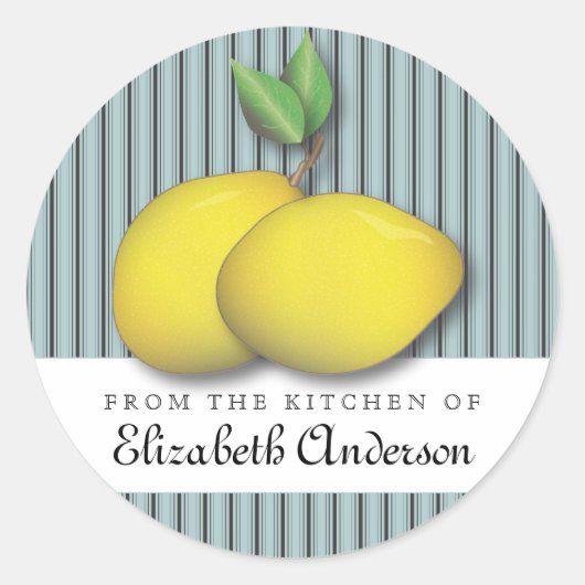 Citrons sur Blue Baking Chic du Étiquette de cuisi (Devant)