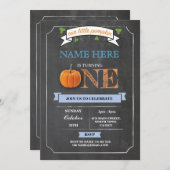 Citrouille 1er Premier anniversaire Invitation de  (Devant / Derrière)